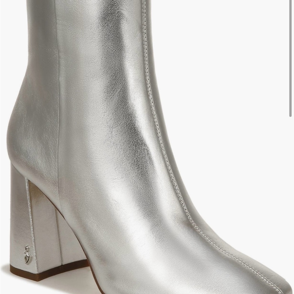 NEW Sam Edelman Codie 2 Squared Toe Silver Booties